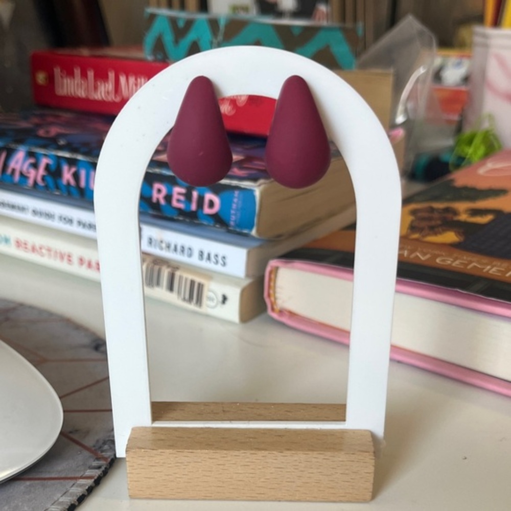 Korean NIP Matte Berry Teardrop Earrings